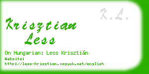 krisztian less business card